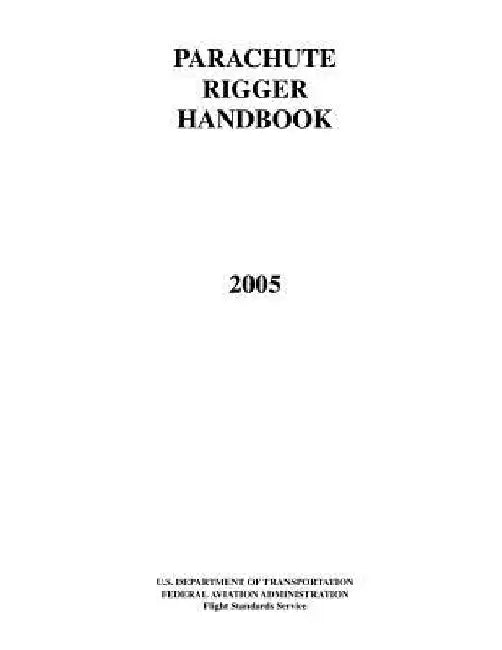 Parachute Rigger Handbook by Federal Aviation Administration