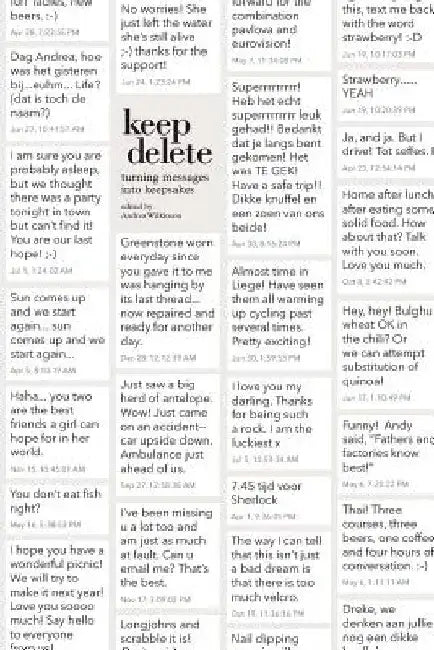Keep Delete: turning messages into keepsakes by Andrea Wilkinson