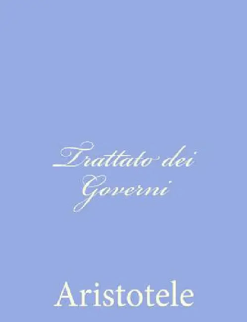 Trattato dei Governi by Aristotele
