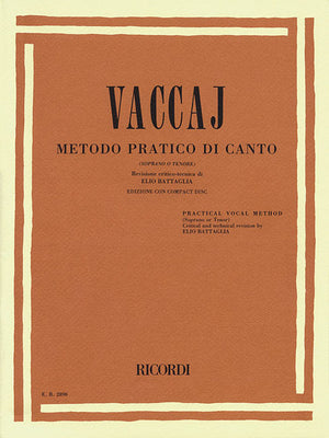 Practical Vocal Method (Vaccai) - High Voice: Soprano/Tenor - Book/CD by N. Vaccai