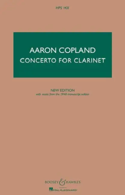 Concerto for Clarinet - New Edition: Clarinet and String Orchestra, with Harp and Piano by Aaron Copland
