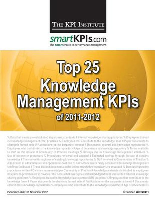 Top 25 Knowledge Management Kpis of 2011-2012 by The Kpi Institute