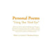 Personal Poems: Using That Third Eye by Marshell Wortham-Harmon