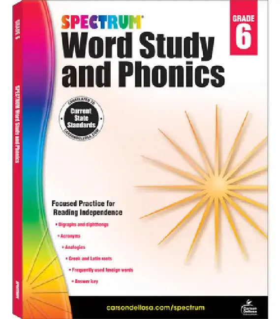 Spectrum Word Study and Phonics, Grade 6 by Spectrum
