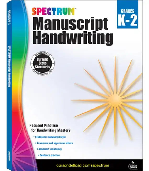 Spectrum Manuscript Handwriting, Grades K - 2 by Spectrum