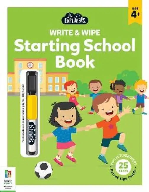 Junior Explorers Write And Wipe Starting School Book by Hinkler Pty Ltd