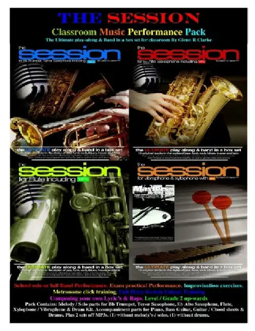 The Session Classroom Music Performance Pack: School solo or full Band Performance. Exam practical Performance. Improvisation exercises. Metronome cli by Glenn R. Clarke