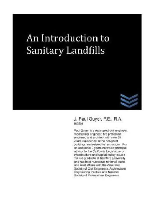 Introduction To Sanitary Landfills 