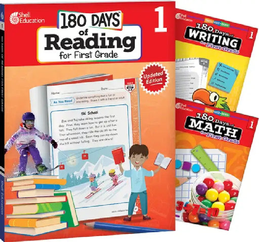 180 Days(tm) Reading, Writing and Math for Grade 1: 3-Book Set: Practice, Assess, Diagnose by Multiple Authors