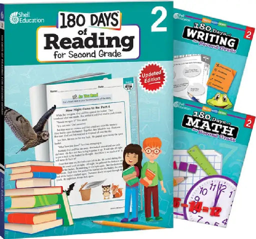 180 Days of Reading, Writing and Math for Second Grade 3-Book Set by Teacher Created Materials