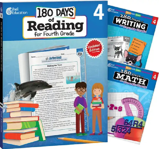 180 Days of Reading, Writing and Math for Fourth Grade 3-Book Set by Teacher Created Materials