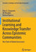 Institutional Learning and Knowledge Transfer Across Epistemic Communities: New Tools of Global Governance by Elias G. Carayannis