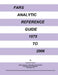 FARS Analytic Reference Guide 1975 to 2006 by National Highway Traffic Safety Administ