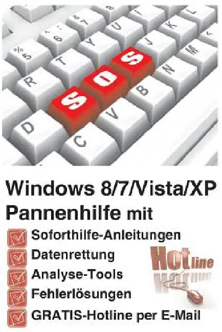 Windows 8/7/Vista/XP Pannenhilfe: Soforthilfe-Anleitungen, Datenrettung, Analyse-Tools, Fehlerloesungen, GRATIS-Hotline per E-Mail by Backer, Reiner