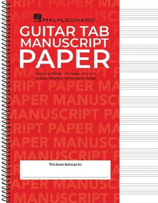 Guitar Tablature Manuscript Paper - Wire-Bound: Manuscript Paper by Hal Leonard Corp