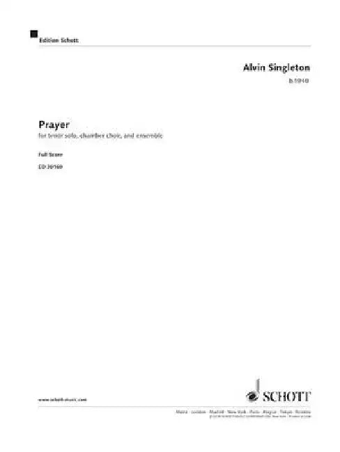 Prayer: Tenor, Chamber Choir, Organ, Harp, Trumpet, Cello by Alvin Singleton