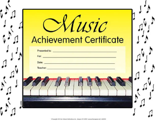 Music Achievement Certificate by Not Available