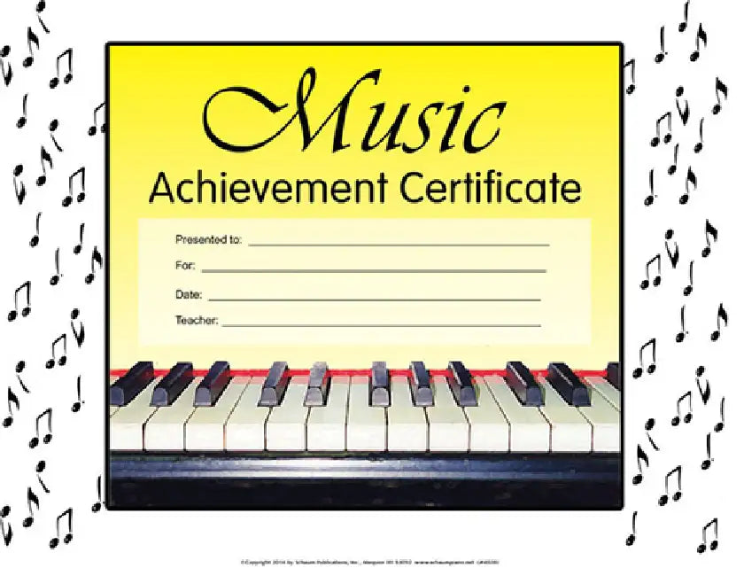 Music Achievement Certificate by Not Available