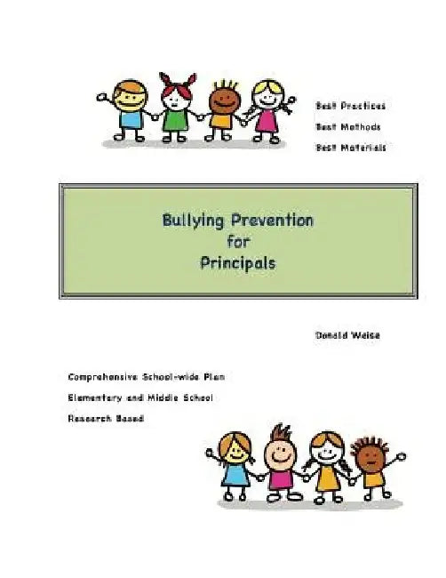 Bullying Prevention for Principals by Donald Weise