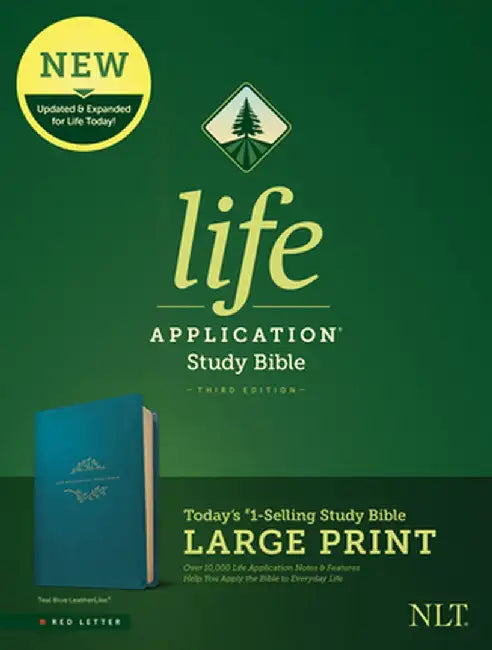 NLT Life Application Study Bible, Third Edition, Large Print (Leatherlike, Teal Blue) by Tyndale