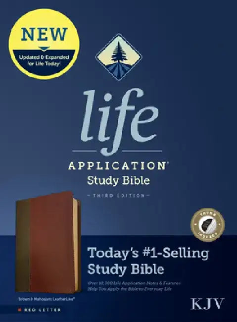 KJV Life Application Study Bible, Third Edition (Leatherlike, Brown/Mahogany, Indexed, Red Letter) by Tyndale