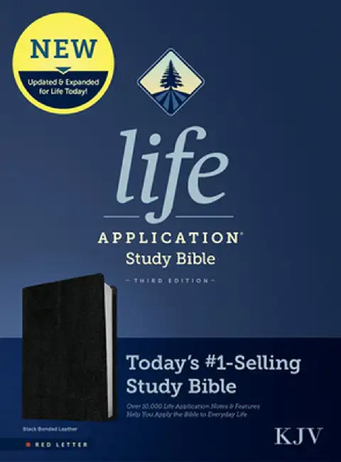 KJV Life Application Study Bible, Third Edition (Red Letter, Bonded Leather, Black) by Tyndale
