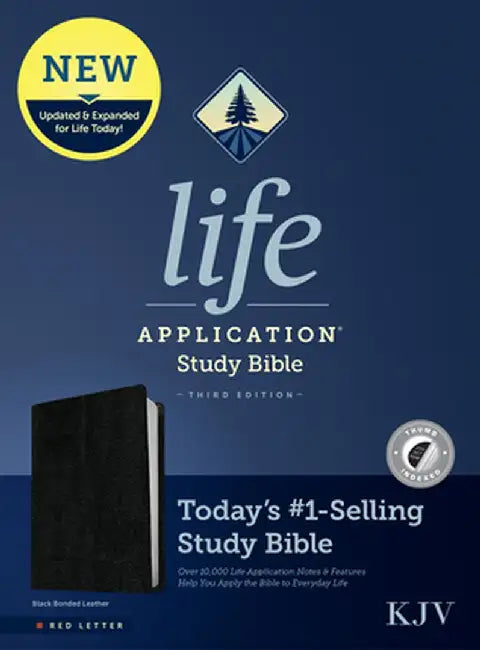 KJV Life Application Study Bible, Third Edition (Red Letter, Bonded Leather, Black, Indexed) by Tyndale