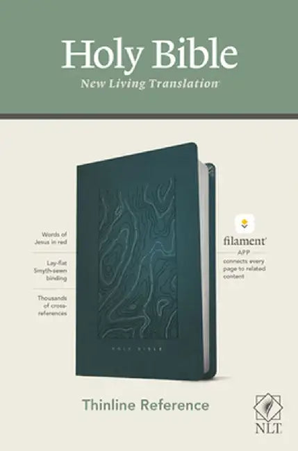 NLT Thinline Reference Bible, Filament Enabled Edition (Red Letter, Leatherlike, Teal Blue) by Tyndale