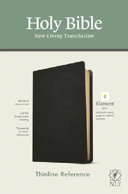 NLT Thinline Reference Bible, Filament Enabled Edition (Red Letter, Genuine Leather, Black) by New Living Translation