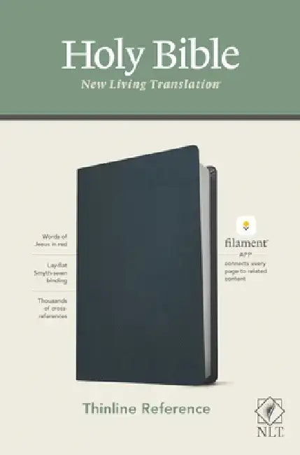 NLT Thinline Reference Bible, Filament Enabled Edition (Red Letter, Genuine Leather, Blue) by New Living Translation
