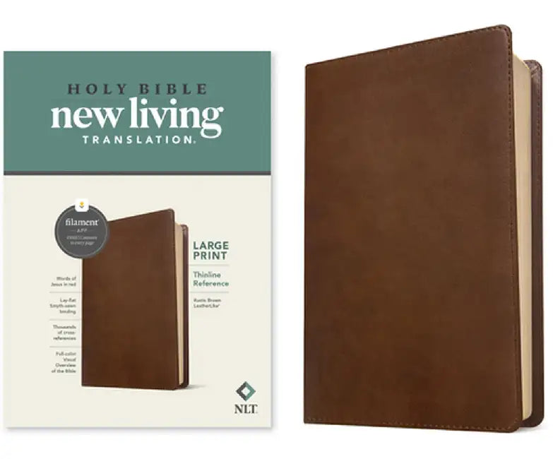 NLT Large Print Thinline Reference Bible, Filament Enabled Edition (Red Letter, Leatherlike, Rustic by Tyndale