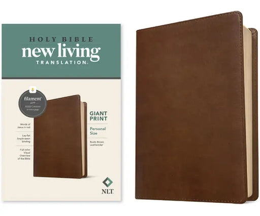 NLT Personal Size Giant Print Bible, Filament Enabled Edition (Red Letter, Leatherlike, Rustic Brown) by Tyndale
