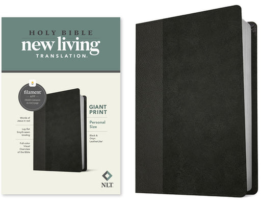 NLT Personal Size Giant Print Bible, Filament Enabled Edition (Red Letter, Leatherlike, Black/Onyx) by Tyndale