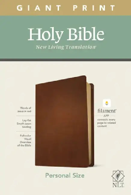 NLT Personal Size Giant Print Bible, Filament Enabled Edition (Genuine Leather, Brown) by New Living Translation