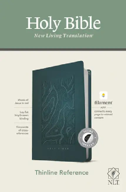 NLT Thinline Reference Bible, Filament Enabled Edition (Red Letter, Leatherlike, Teal Blue, Indexed) by New Living Translation
