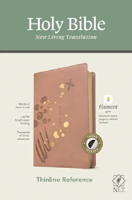 NLT Thinline Reference Bible, Filament Enabled Edition (Red Letter, Leatherlike, Pink, Indexed) by Tyndale