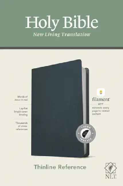NLT Thinline Reference Bible, Filament Enabled Edition (Red Letter, Genuine Leather, Blue, Indexed) by New Living Translation