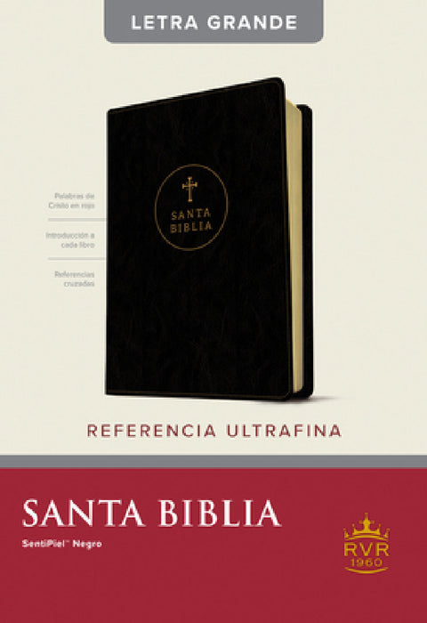 Santa Biblia Rvr60, Edición de Referencia Ultrafina, Letra Grande (Sentipiel, Negro, Letra Roja) by Tyndale Bible