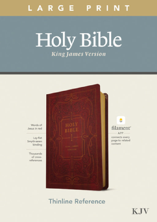 KJV Large Print Thinline Reference Bible, Filament Enabled Edition (Red Letter, Leatherlike, Burgundy) by Tyndale