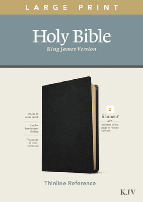 KJV Large Print Thinline Reference Bible, Filament Enabled Edition (Red Letter, Genuine Leather, Black) by Tyndale