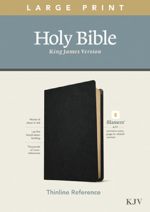 KJV Large Print Thinline Reference Bible, Filament Enabled Edition (Red Letter, Genuine Leather, Black) by Tyndale