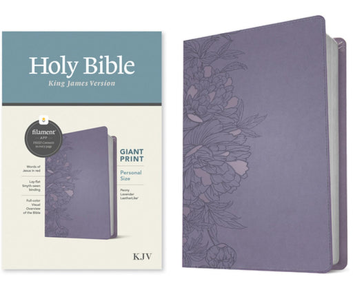 KJV Personal Size Giant Print Bible, Filament Enabled Edition (Leatherlike, Peony Lavender) by Tyndale