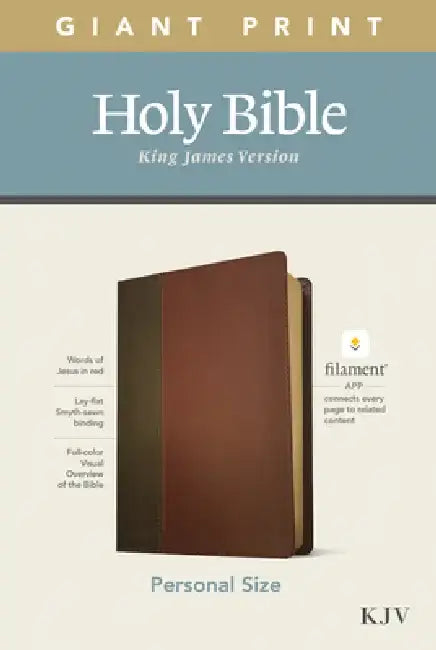 KJV Personal Size Giant Print Bible, Filament Enabled Edition (Leatherlike, Brown/Mahogany) by Tyndale