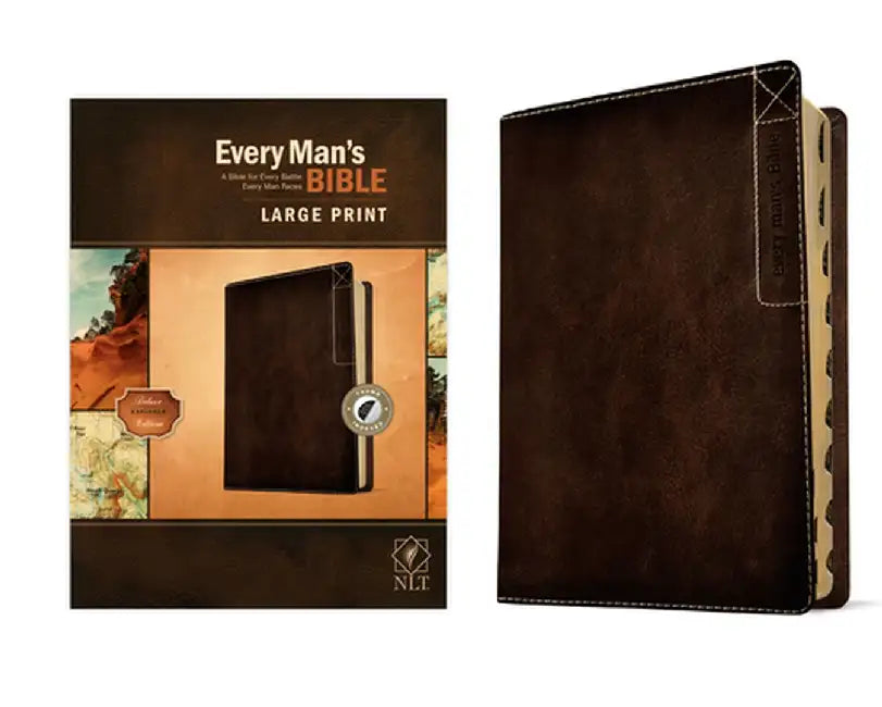 Every Man's Bible Nlt Large Print Deluxe Explorer Edition (Leatherlike Rustic Brown Indexe by Arterburn