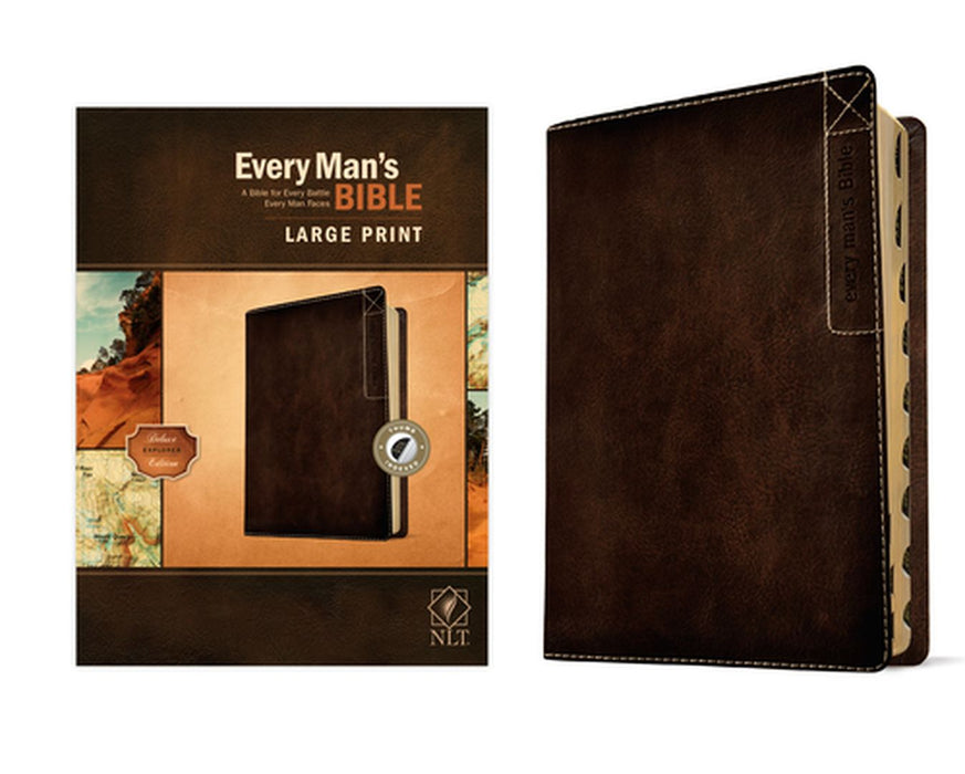 Every Man's Bible Nlt Large Print Deluxe Explorer Edition (Leatherlike Rustic Brown Indexe by Arterburn, Stephen