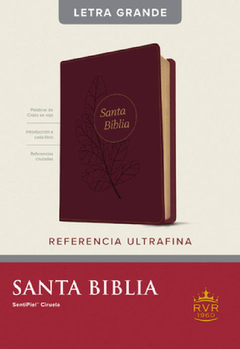 Santa Biblia Rvr60, Edición de Referencia Ultrafina, Letra Grande (Sentipiel, Ciruela, Índice, Letra Roja) by Tyndale Bible