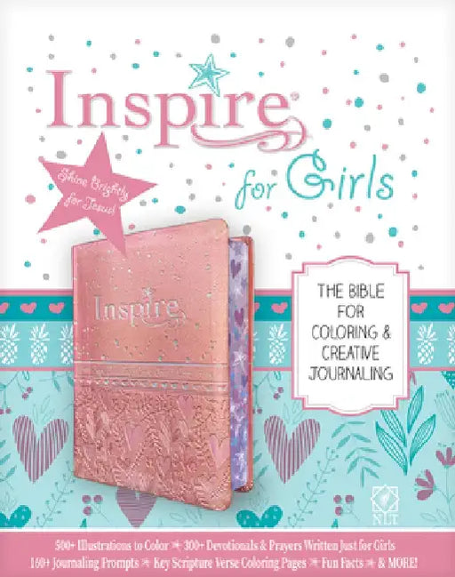 Inspire Bible for Girls NLT (Leatherlike, Pink): The Bible for Coloring & Creative Journaling by Tyndale
