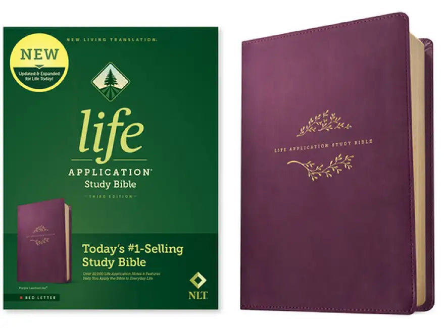 NLT Life Application Study Bible, Third Edition (Red Letter, Leatherlike, Purple) by Tyndale