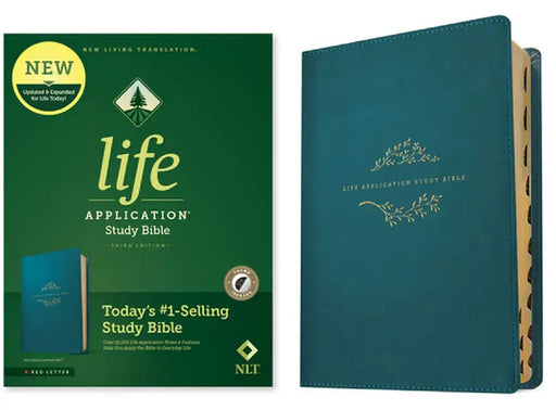 NLT Life Application Study Bible, Third Edition (Red Letter, Leatherlike, Teal Blue, Indexed) by Tyndale