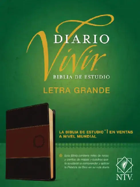 Biblia de Estudio del Diario Vivir Ntv, Letra Grande (Sentipiel, Café/Café Claro, Índice, Letra Roja) by Tyndale Bible